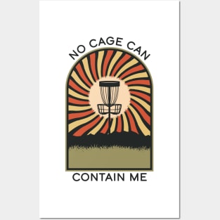 No Cage Can Contain Me | Disc Golf Vintage Retro Arch Mountains Posters and Art